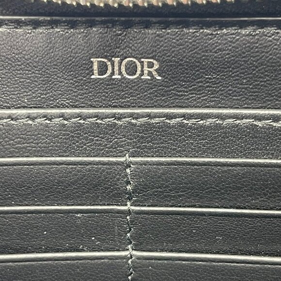 Dior Long Zipped Wallet Beige and Black Dior Oblique Jacquard - Preowned - Picture 8 of 13